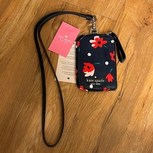 NWT Kate Spade floral cardcase lanyard